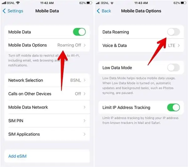 Set Data Roaming Limits