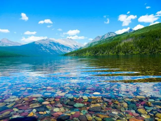 Clear Lake in Montana with Colorful Rocks