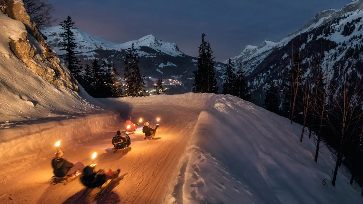 Go Night Sledding on the Eiger Run